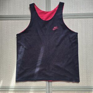 Vintage 90s Nike White Tag Reversible Black/ Red Mesh Basketball Jersey